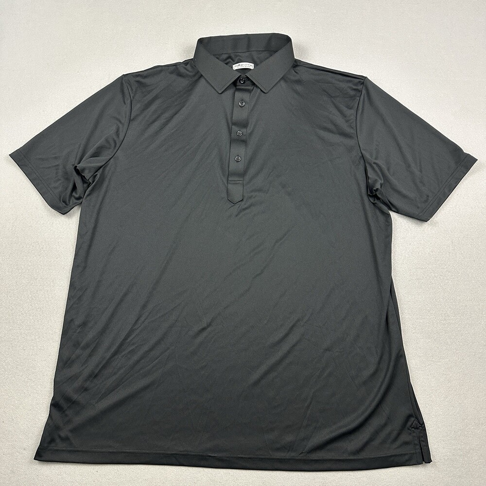 Collar & Co Polo Shirt Men 2XL Black Solid Relaxed Fit Golf Short Sleeve XXL